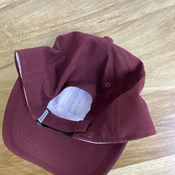 Whisper Rock Golf Hat Cap Burgundy Strapback Logo Patch Imperial Adjustable - Picture 4 of 7